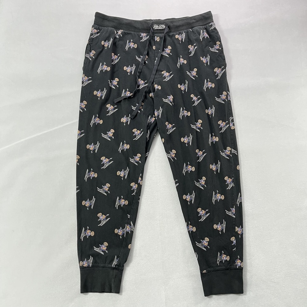 Polo Ralph Lauren Pants Mens XL Black Sleepwear Lounge‎ Jogger Polo Bear Ski
